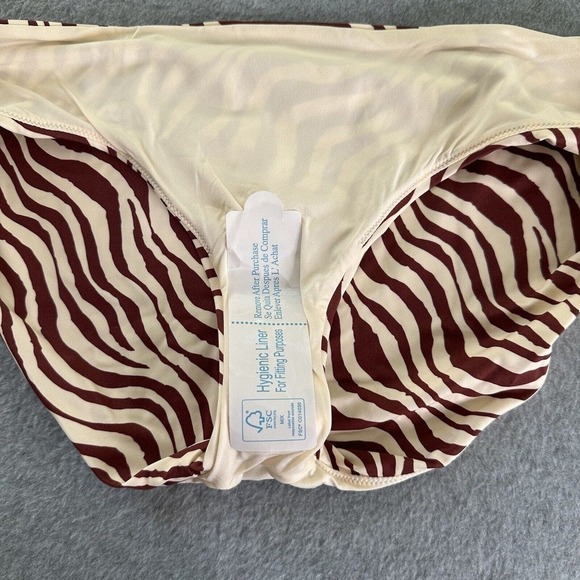 Andie Swimwear The Hipster Bikini Bottom Bias Stripe Truffle Sz Medium Sculpting - Picture 9 of 11